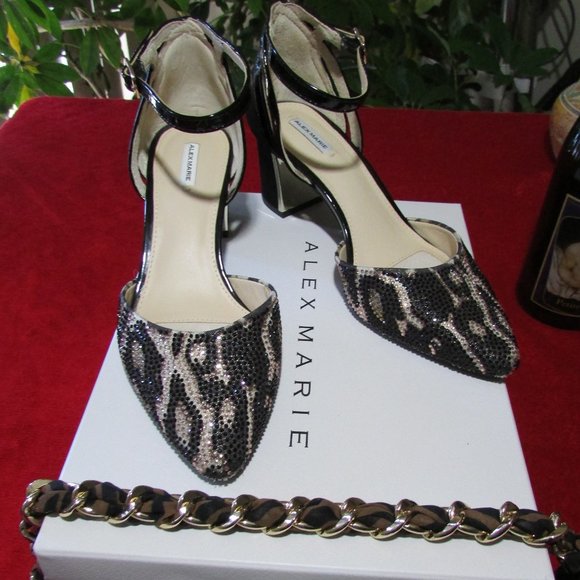 Alex Marie Shoes - Alex Marie Animal Print Rhinestone Pump